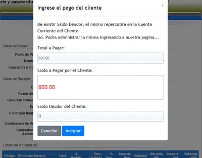 Cobranzas para Factura electrónica